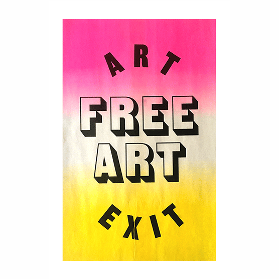 Image of Free Art Poster Pink & Yellow