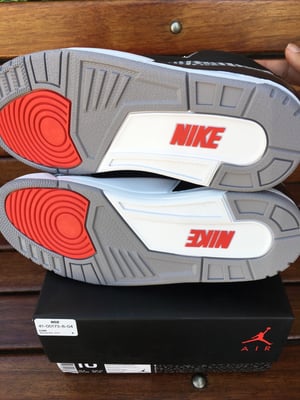 Image of Air Jordan Retro 3 Black Cement SZ 10 Men