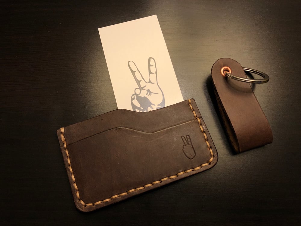 Image of No.15 Minimalist ClubWallet- Tan Saddle Stitch