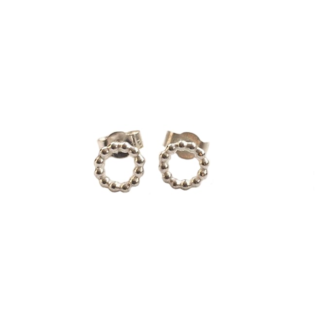 Mini silver circle studs