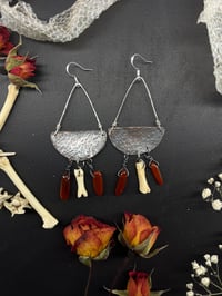 Image 1 of Mixed Metal, Gemstone & Bone Earrings