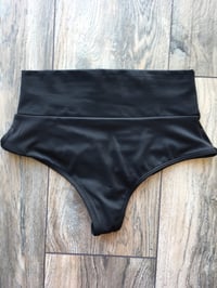 Image 5 of Cheeky High cut bottoms with scrunch bottoms "SOLID BLACK"