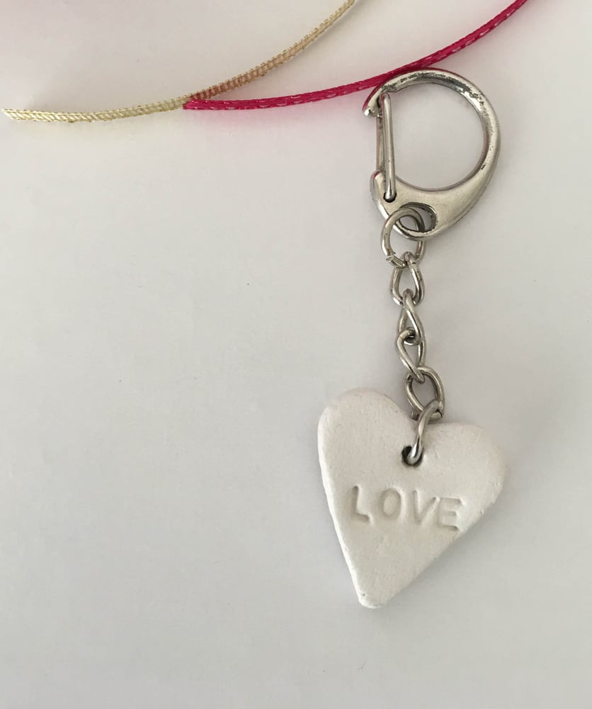 Image of Heart Clay Key Ring