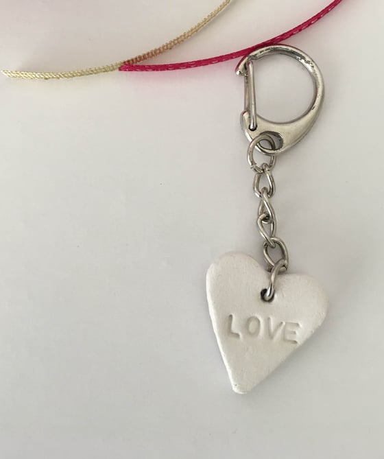 Image of Heart Clay Key Ring