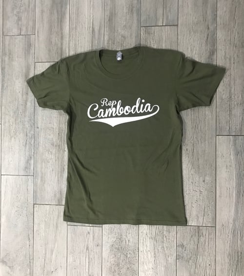 Image of Rep Cambodia Baseball Script Tee