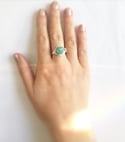 Green Cosmic Ring - Aura Agate Crystal