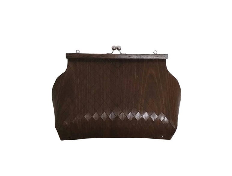 Image of BAG IN WOOD SOPHIA - SIZE M AND L - BROWN COLOR