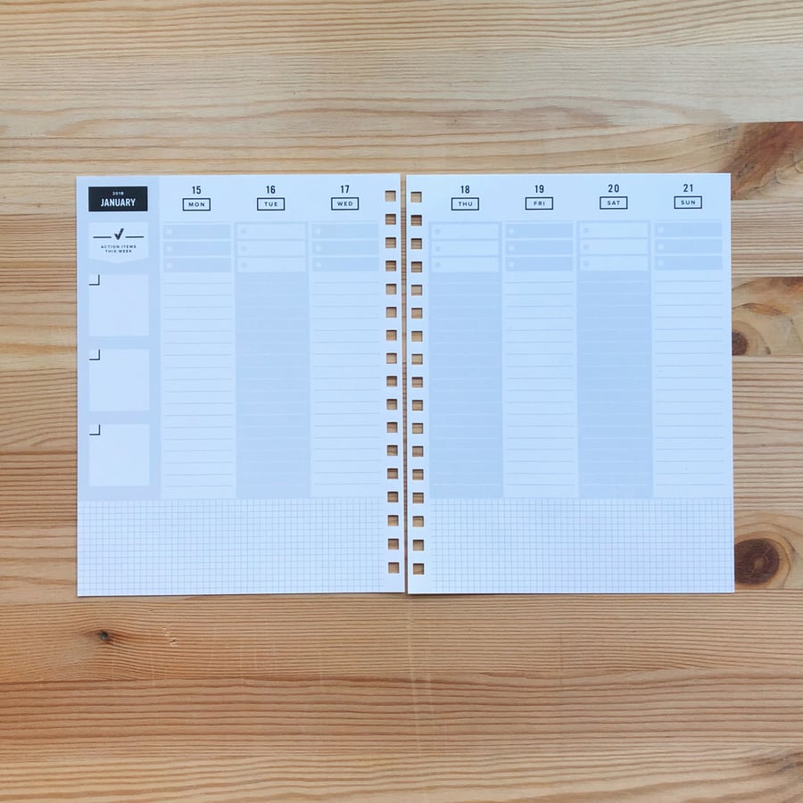 Image of GTWB weekly spread sample pages