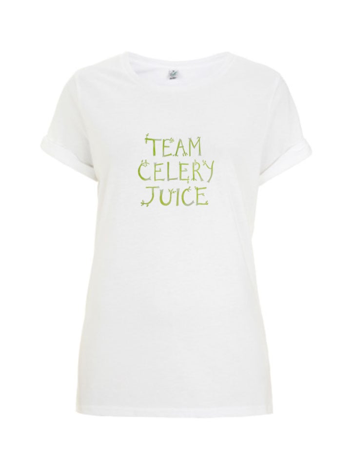 Image of 50% off sale! Team Celery Juice WOMEN's Rolled Sleeve T-shirt