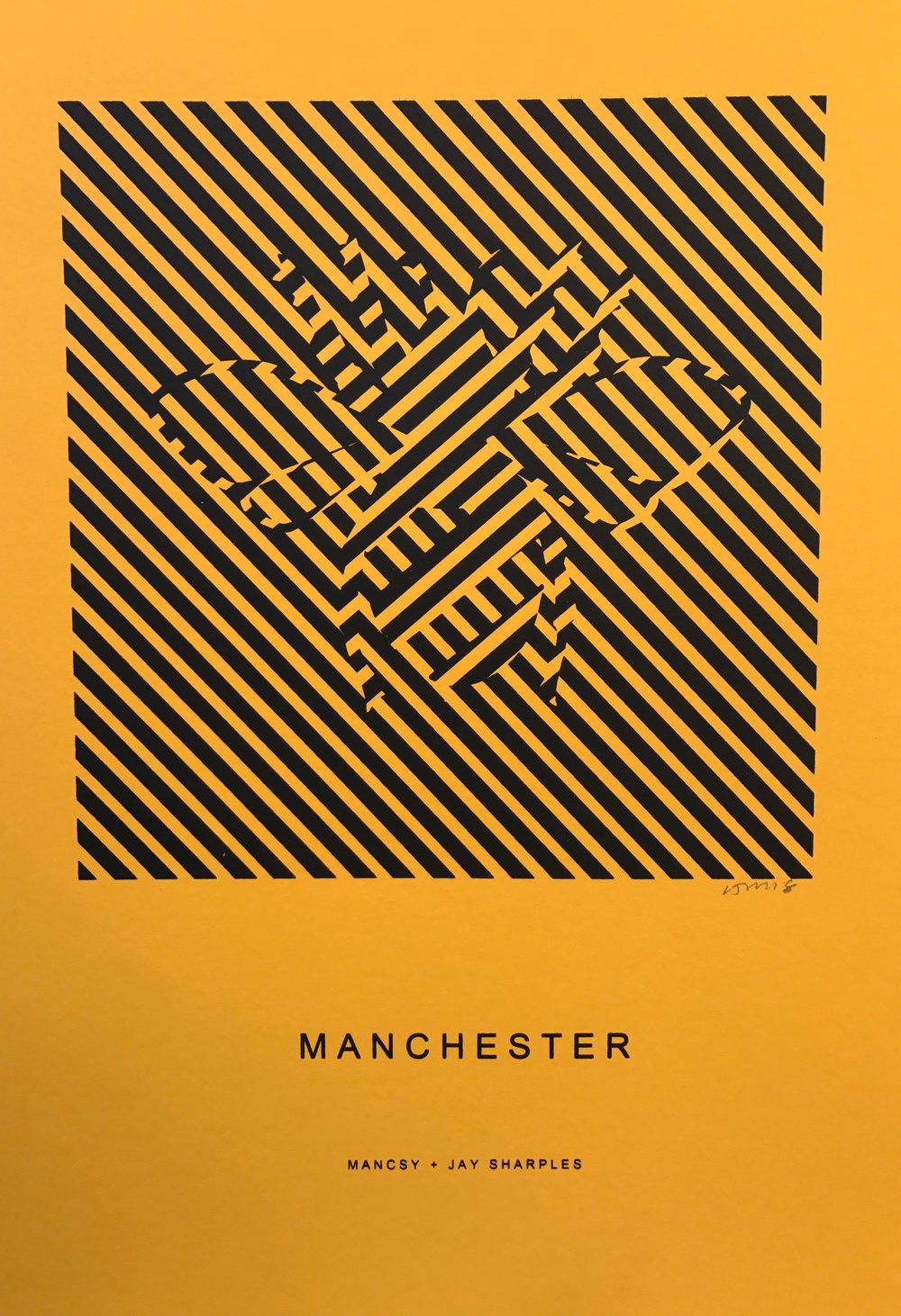 Image of A3 Manchester Stripes screen print