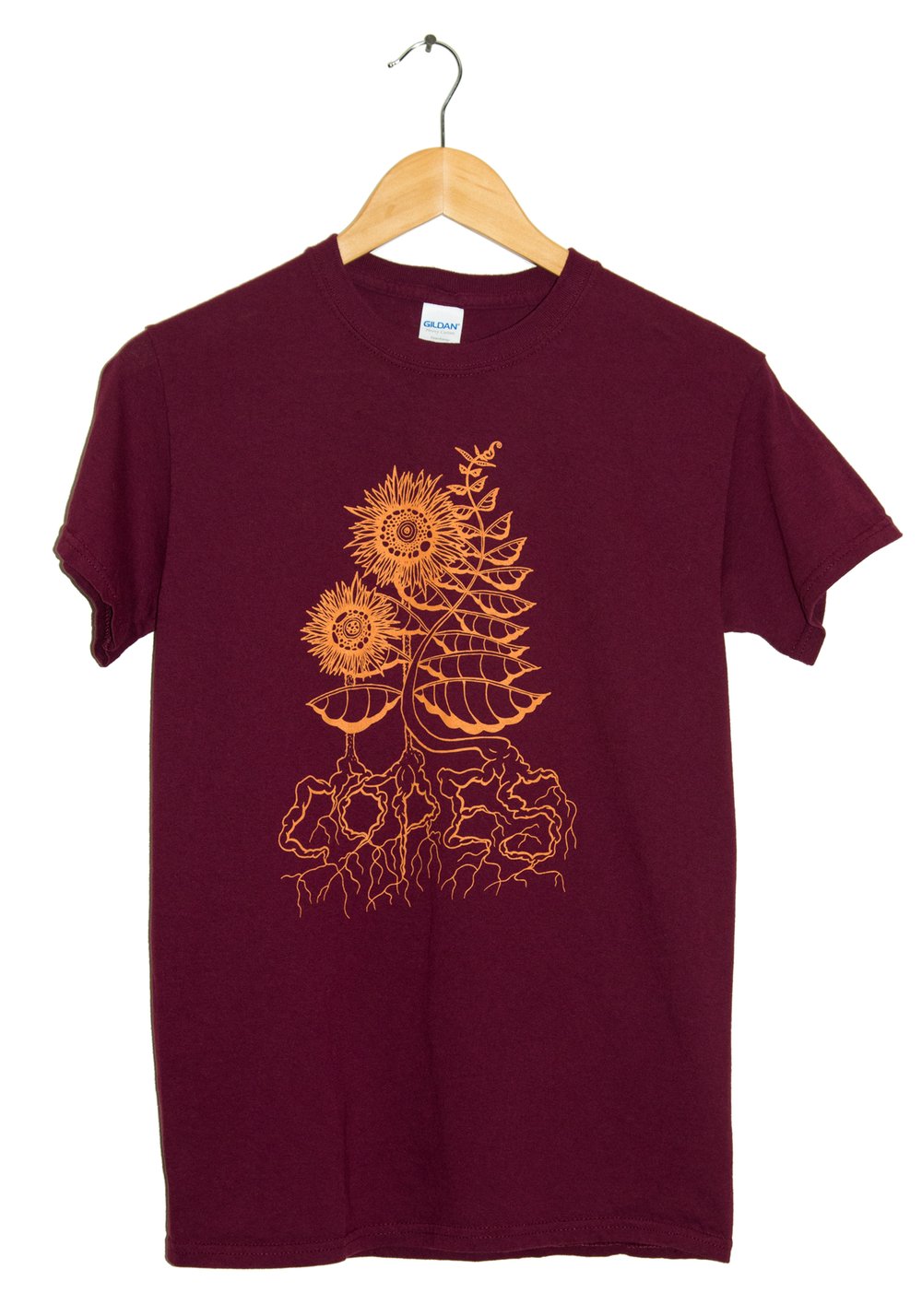 Image of Fern & Flora T-Shirt (Maroon)