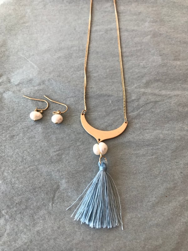 Image of Tassle Necklace and Earrings set