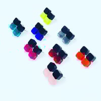 Náušnice Double round sque black&color