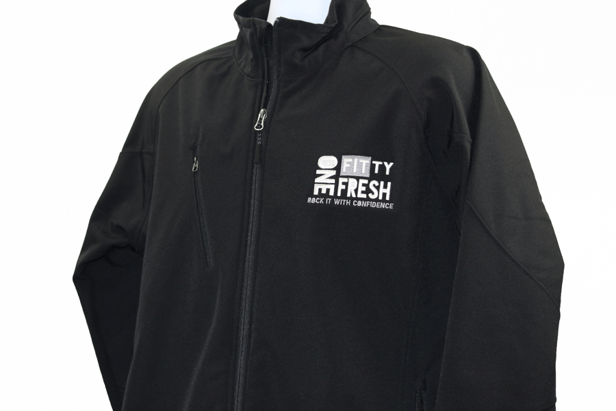 Image of One Fitty Fresh men's black zip up jacket
