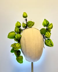 Image 1 of Green & navy headpiece