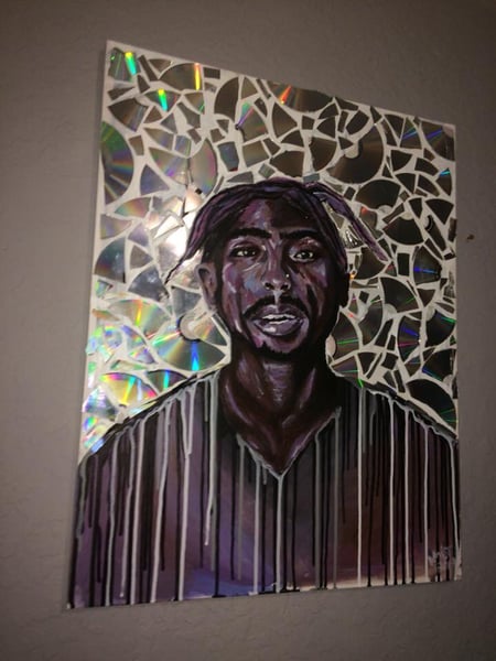 Image of TUPAC RECYCLED ART PORTRAIT
