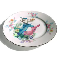 Image 2 of Deer Couple - Vintage Bohemian Porcelain Plate - #0539