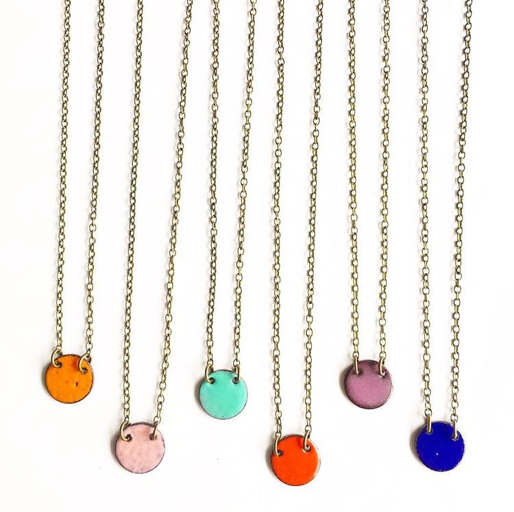 Image of Small Enamel Circle Necklace
