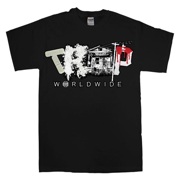 Image of Black trap t red drip