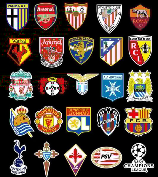 Image of 50 Football Club Stickers