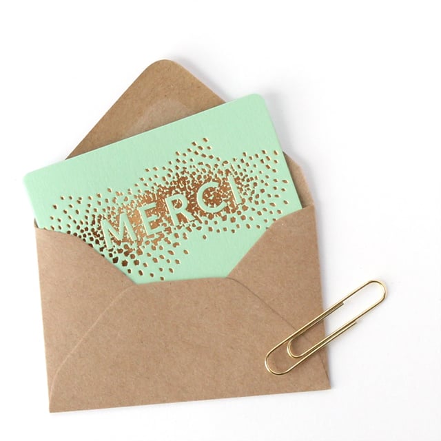 Image of MINI-CARTE CONFETTIS MERCI VERT