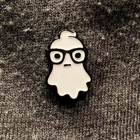 Image of Hipster Ghost Enamel Pin