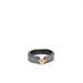 Image of bridge ring in 18k yellow gold and oxidized silver