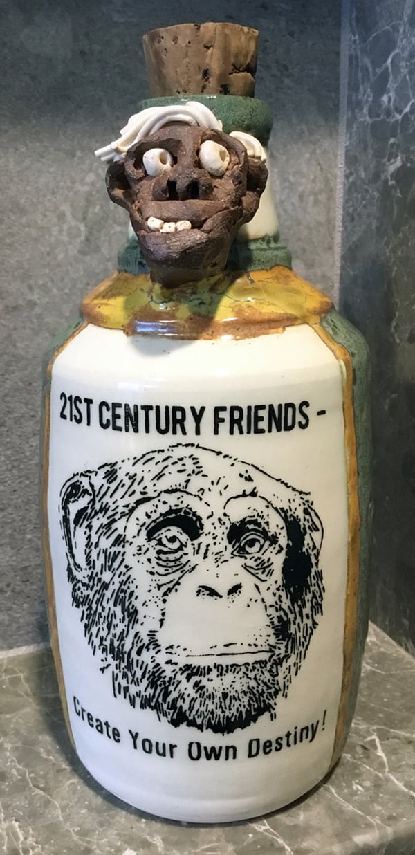 Image of Ceramic Bottle 19 - Message for my Friends