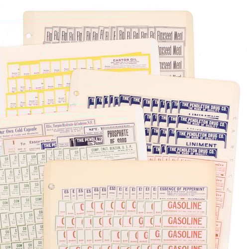 Image of Antique Pharmacy Labels - Set of 24
