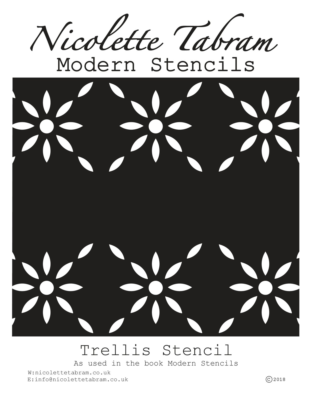 Trellis Stencil Nicolette Tabram Stencils trellis-stencil-nicolette-tabram-stencils