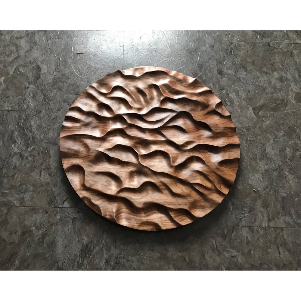 Image of Black water 2. Walnut wall hanging.