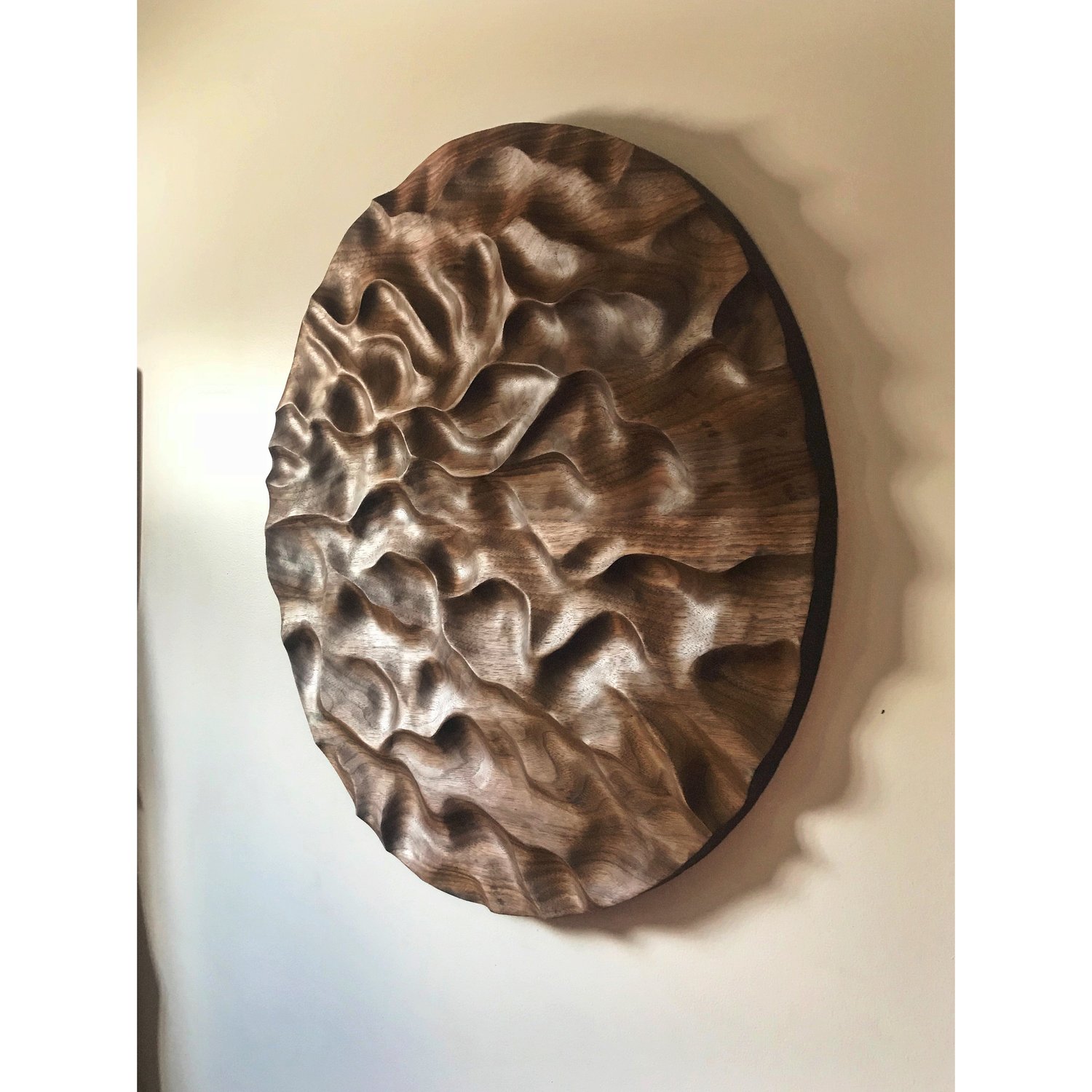 Image of Black water 2. Walnut wall hanging.