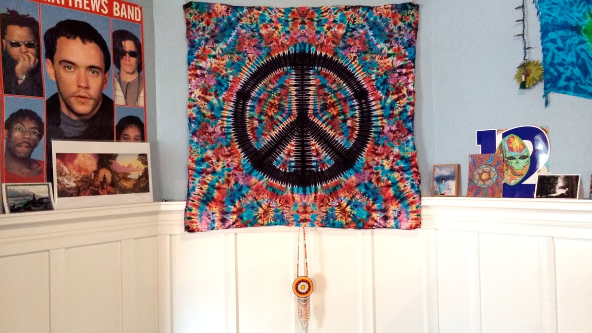Tie Dye Peace Sign Tapestry!