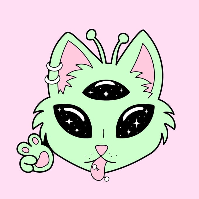 Image of Space Kitty Chenille Patch