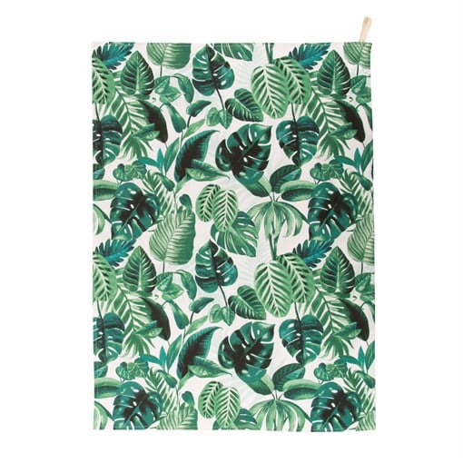 Image of Botanical Leaf Printed Tea Towel