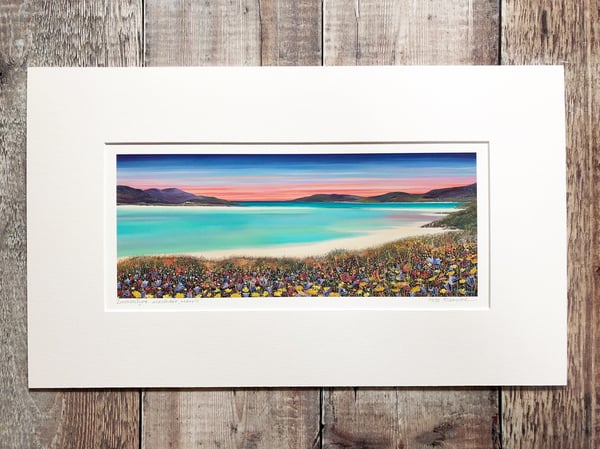 Image of Luskentyre machair small panorama print
