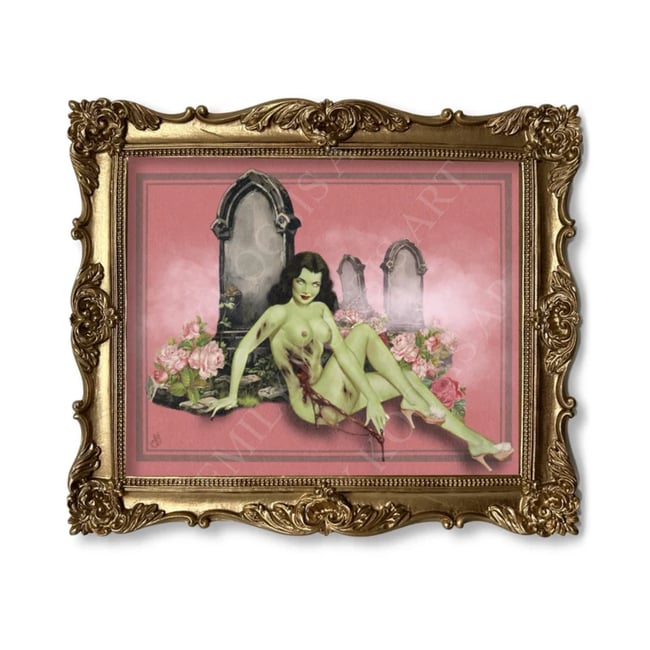 Retro Art Print // ‘Graveyard Zombie’