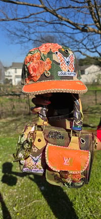 Image 1 of Mini Orange & Camo Gorg girl speedy with matching hat