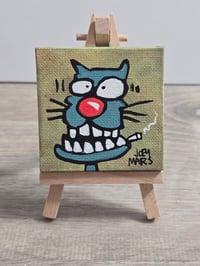 Image 3 of Spe 4 2.5x2.5 Inch Original Painting by Joey Mars 