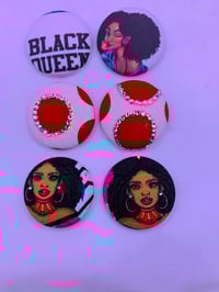 Image 2 of Black Queen Button earrings #1