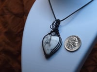 Image 1 of Black wire wrapped Howlite heart  