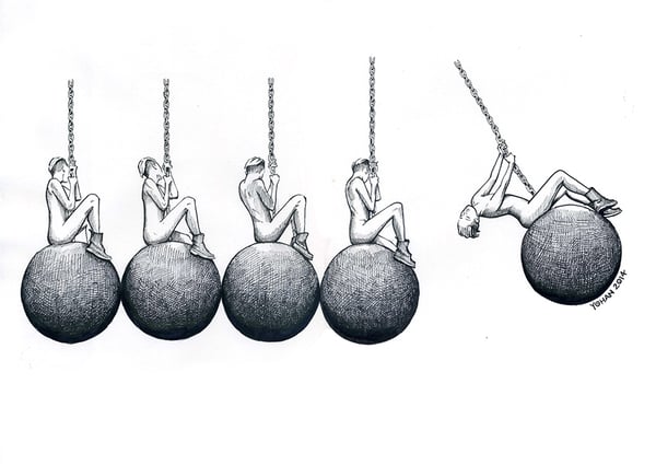 Image of Miley Cyrus Wrecking Balls - A3 Pen Drawing