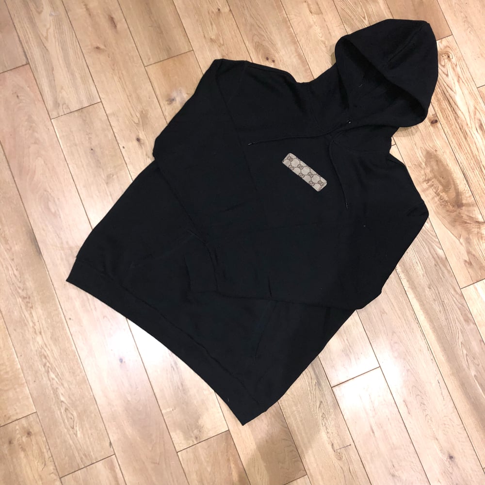 Image of Black Gucci Box Logo Hoodie