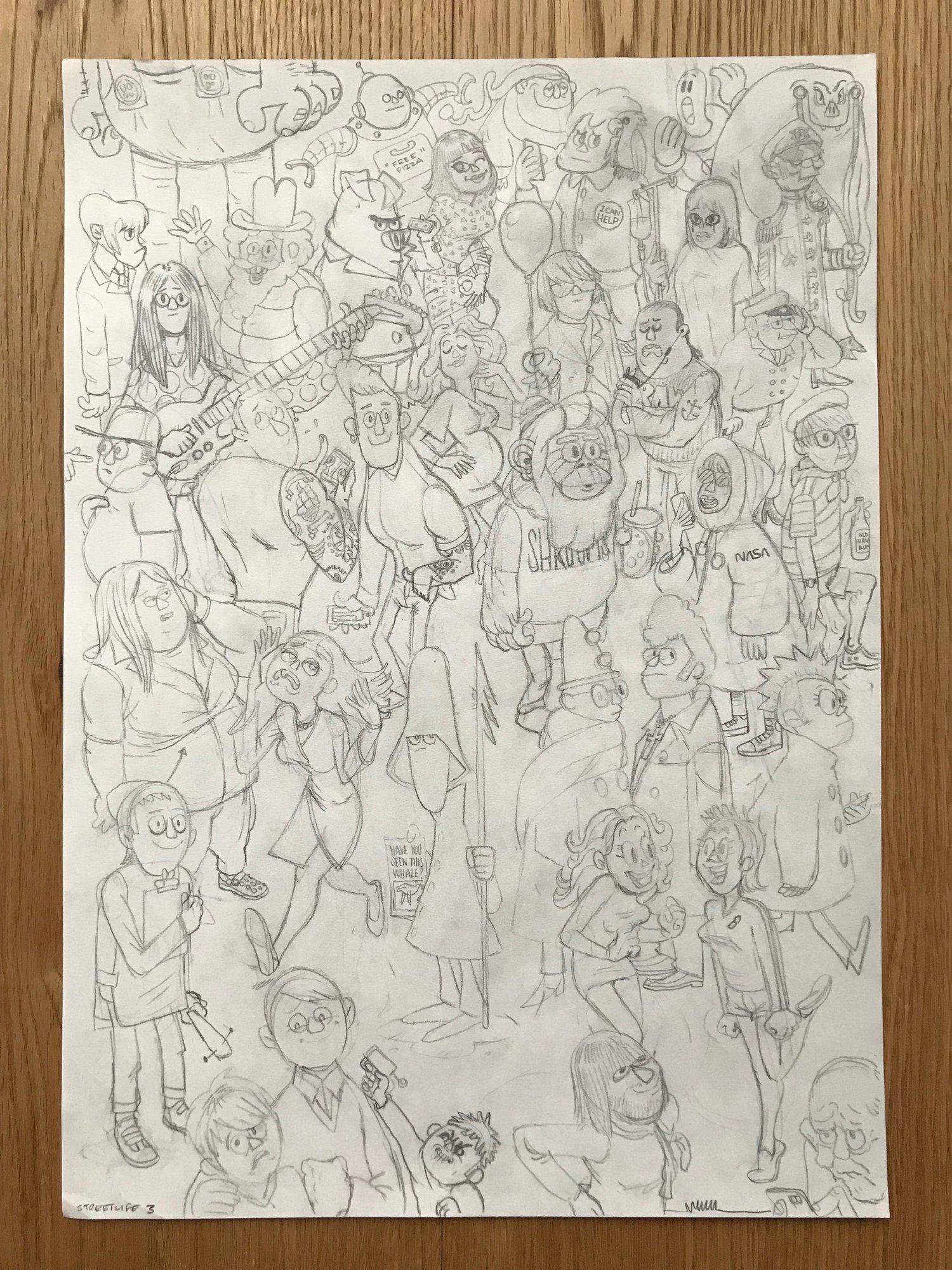 Image of Streetlife 3 Original, signed drawing.