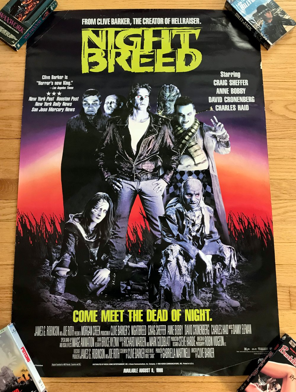 1990 NIGHTBREED Original Video Promotional Poster