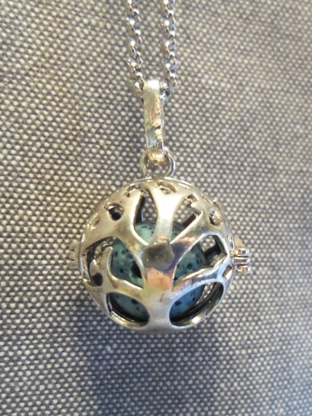 Image of Silver Tree Of Life Essential Oil Diffuser Necklace