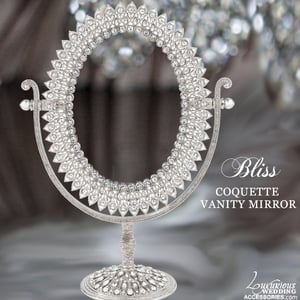 Image of Coquette Swarovski Crystal Silver Vanity Mirror