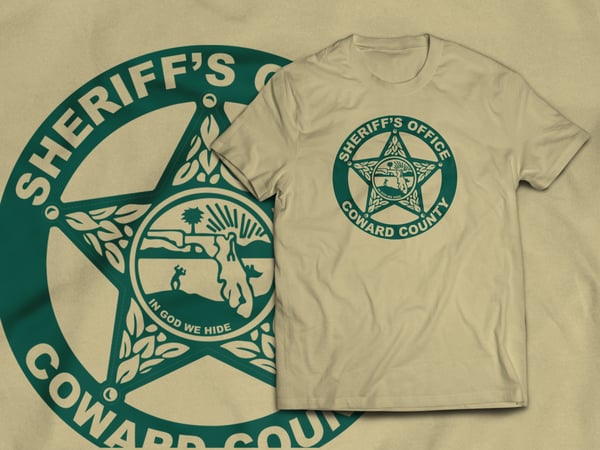 Image of Coward County Sheriff Official T-shirt Tan