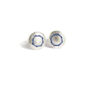 Image of Sewn Up earrings with a sewn circle