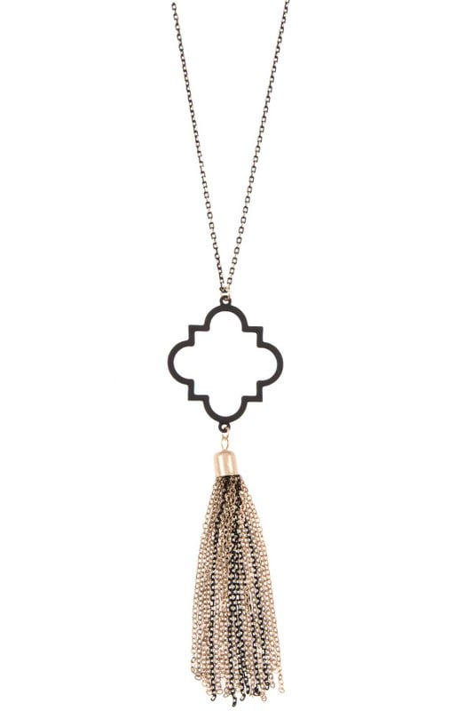 Image of Clover Pendant Chain with Tassel